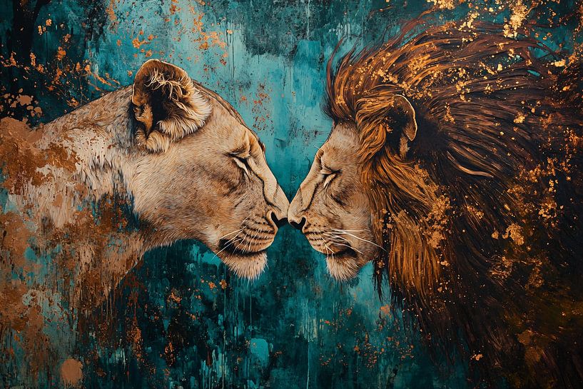 Rencontre intime entre lions par Imperial Art House