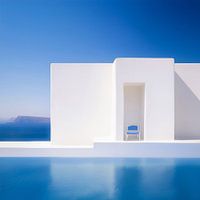 White wall by the sea with chair-02b