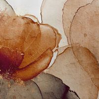 Botanical Brilliance VIII Botanical Beauty Abstract watercolour in earth tones rust brown, terracotta and sparkling gold