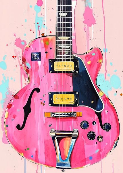 Pink Guitar music art #guitar by JBJart Justyna Jaszke