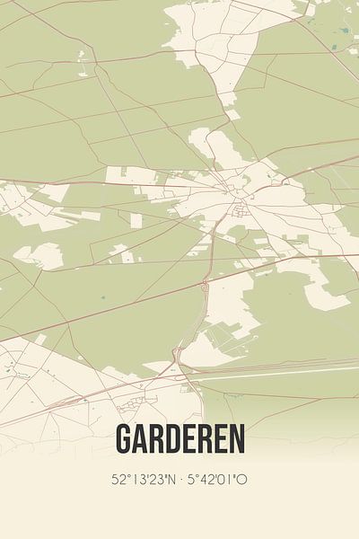 Vintage map of Garderen (Gelderland) by Prints of Place