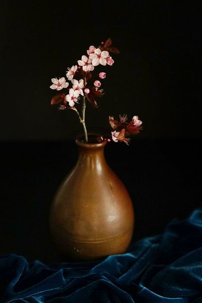 Still life cherry blossom in copper vase | Fine-art photography by Manûah Pictures | Manuela van de Pol