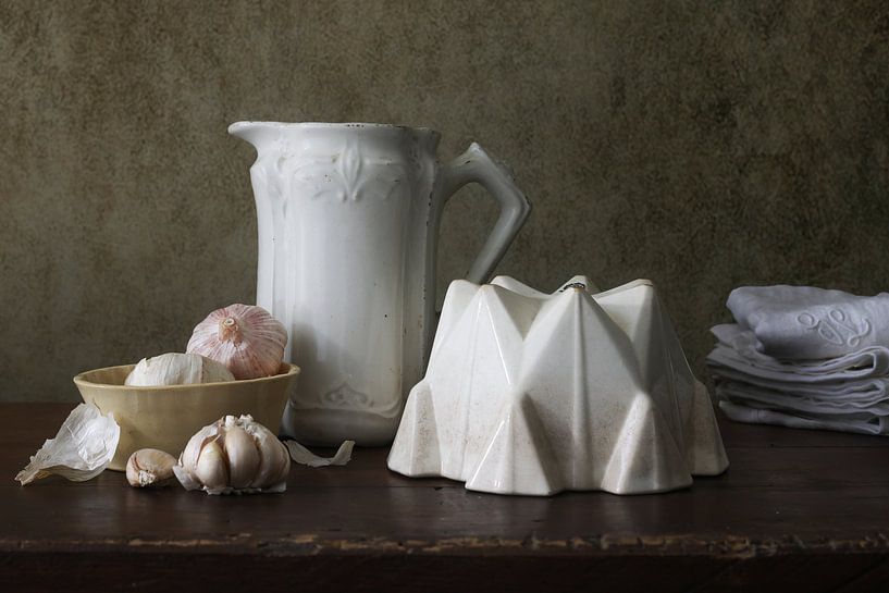 Still life: kitchen scene in white by Renske F. Schut