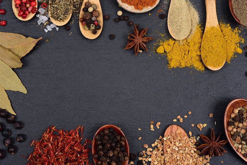 Spices on plate by Ulrike Leone