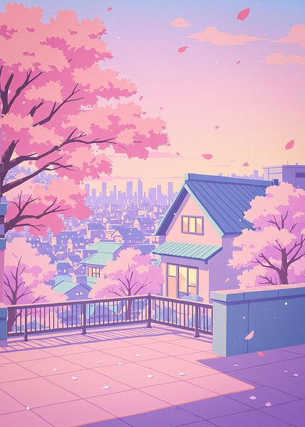 Anime Scenery Cherry Blossom Sakura Japan par Ruzerin