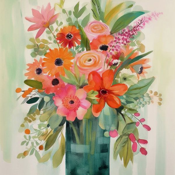 Naive-modern sea of flowers: summery explosion of colour by Floral Abstractions