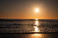 Blick auf das Meer bei Sonnenuntergang