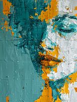 Portrait moderne et intemporel avec une femme séduisante, acrylique