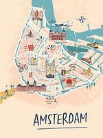 Amsterdam illustrierte Karte