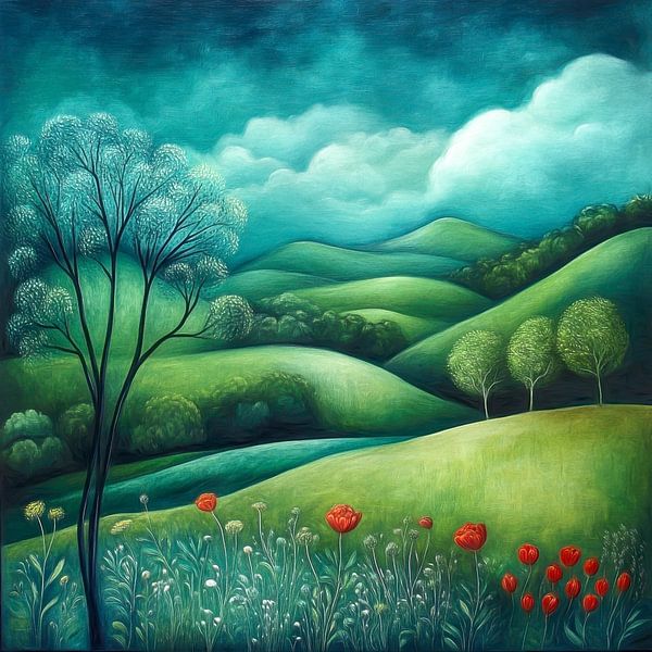 Wolken boven de heuvels van Jutta Maria Pusl