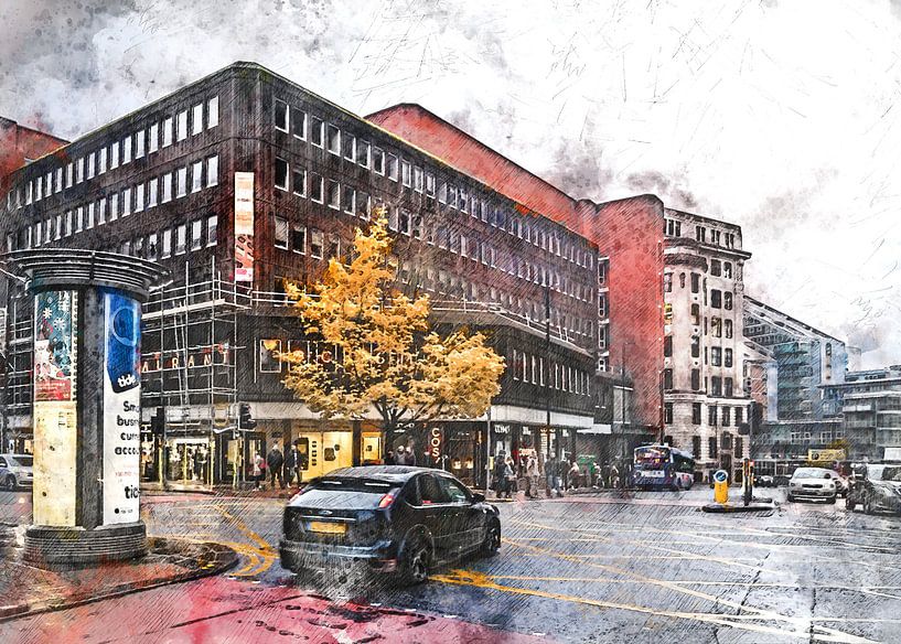 Manchester watercolor art #Manchester by JBJart Justyna Jaszke