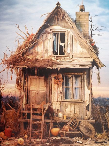 Lost place wooden house hut abandoned landscape by gm_designs