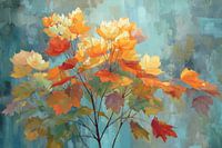 Branche avec feuilles colorées