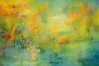 Shades of Green and Yellow - Abstract Painting for the Living Room