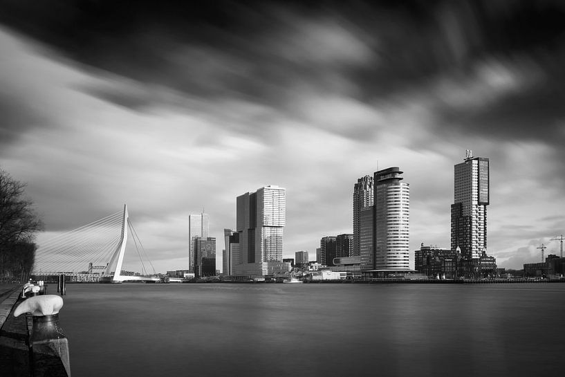Kop van Zuid in black and white by Arjen Roos