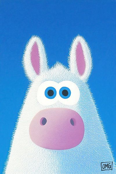 Fluffy Donkey | Pink Nose Wonder by OMG Art