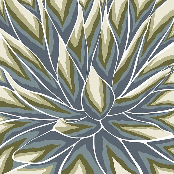 Oasis - Kaktus grün &amp; blau von Studio Hinte