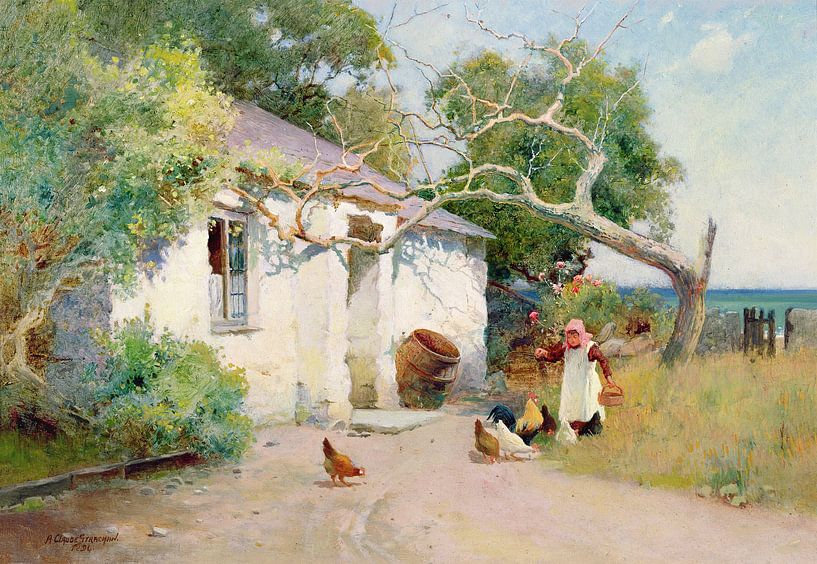 Arthur Claude Strachan,Feeding the Chickens by finemasterpiece