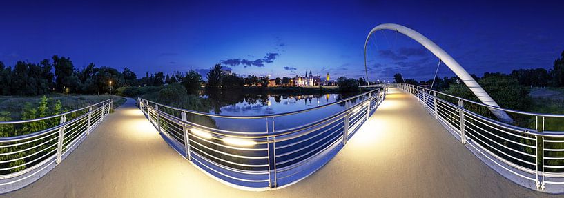 Dessau Panorama in der blauen Stunde von Frank Herrmann