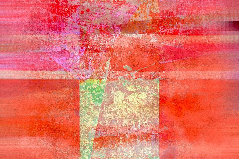Art moderne et abstrait contemporain Rouge corail par Mad Dog Art