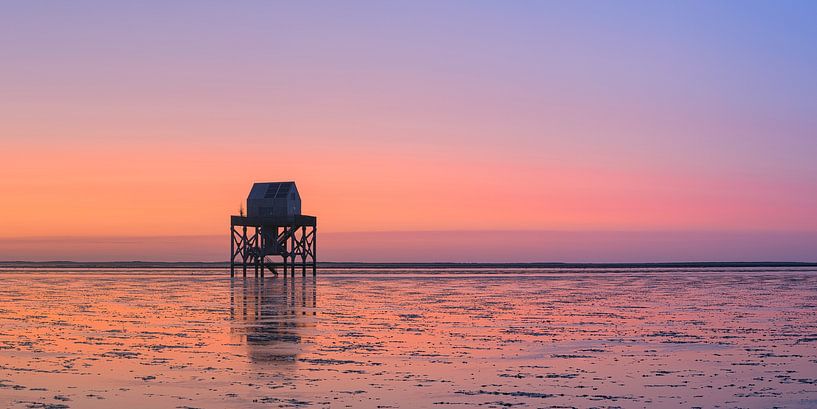 Panorama eines Sonnenuntergangs auf Engelsmanplaat von Henk Meijer Photography
