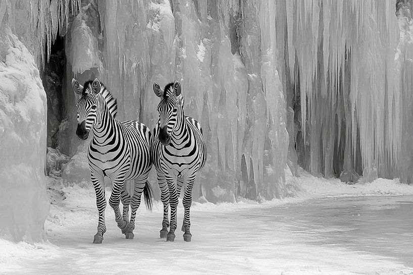 Zebra's in a Scandinavian Landscape by Karina Brouwer
