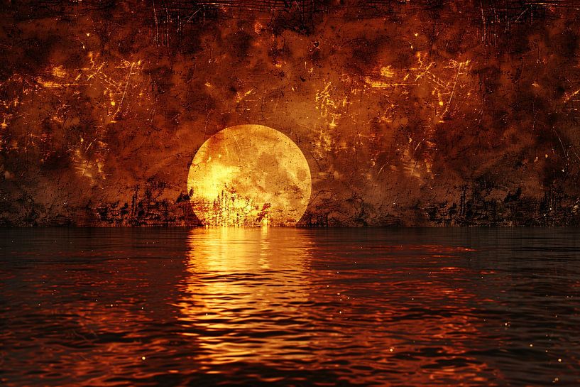 Moonlight over water surface by Art & Soul Creations