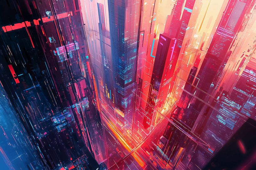 Konzeptuelles Panorama einer Stadtsilhouette von Ariadna de Raadt-Goldberg