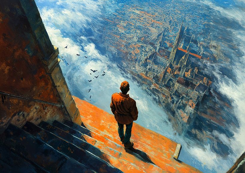 View | Stairway Perspective by Abstract Painting