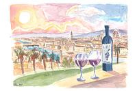 Culture et romantisme avec du vin et une vue sur Florence Italie