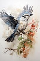 Croquis d'un geai volant