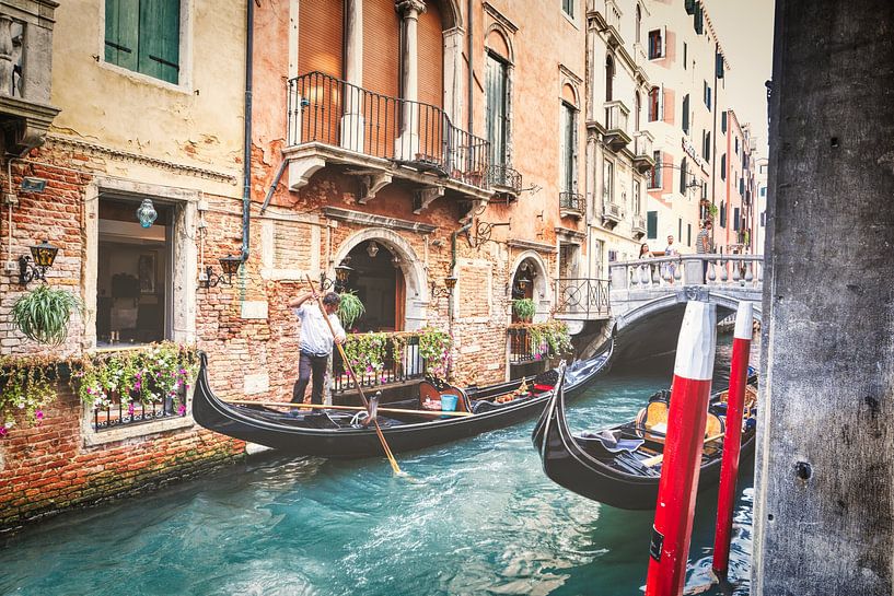 Gondolas in Venice by Dennis Evertse