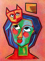 Abstract portrait the Cat by Corneille