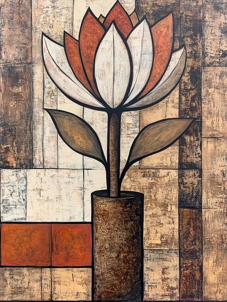 Flowers Vase | White Flower by ARTEO Paintings