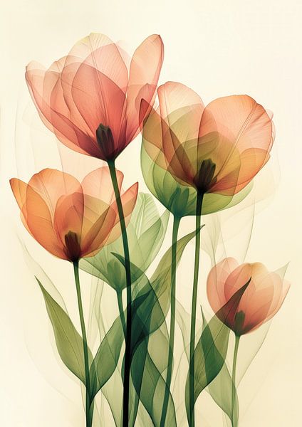 Tulpen Abstrakte Zeichnung von Dakota Wall Art