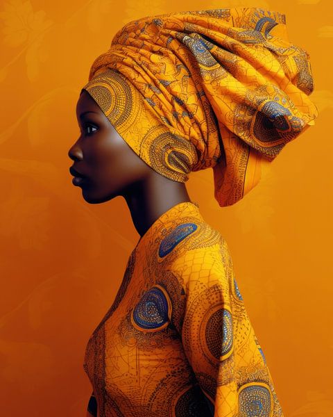 Colourful portrait of an African woman by Carla Van Iersel