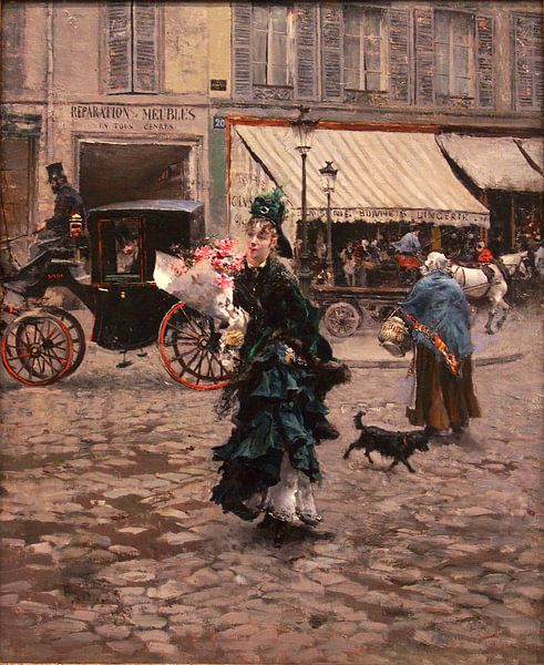 Malerei Crossing the Street - Giovanni Boldini von lieve maréchal
