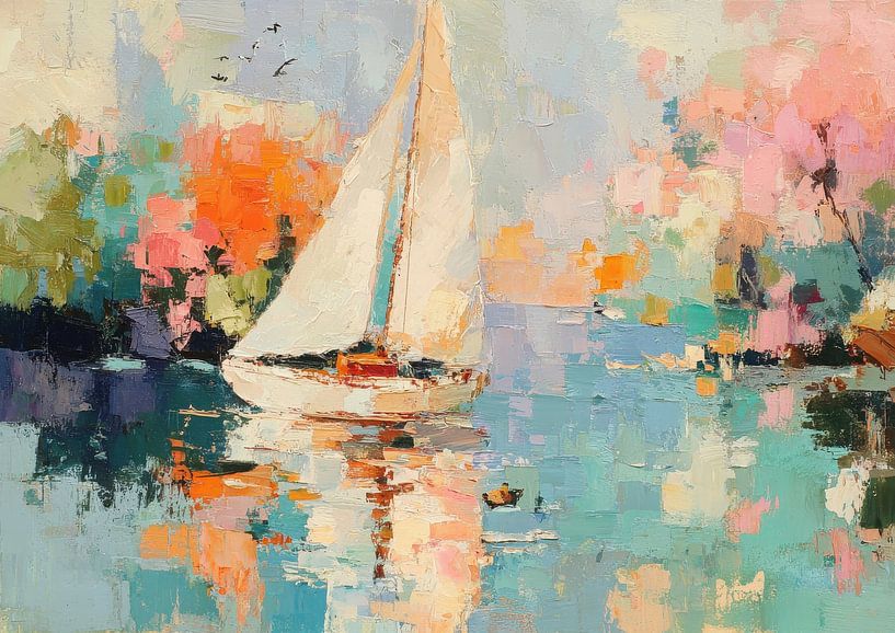 Sailboat on the sea - Impressionist oil painting by Niklas Maximilian