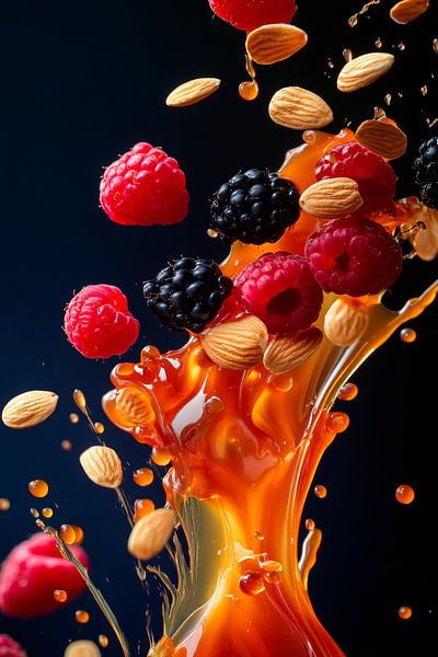 Fruitige explosie in honing - Zeer dynamisch van Poster Art Shop