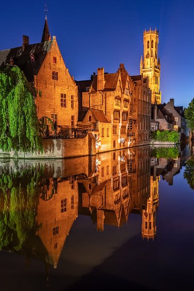 City view of the old town centre of Bruges in Belgium by Achim Thomae Photography