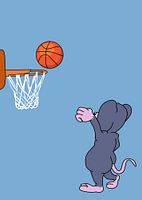 Mouse playing basketball vector art