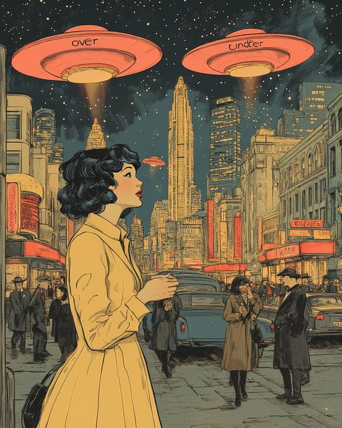 Retro Futuristisches Stadtbild von Lufy