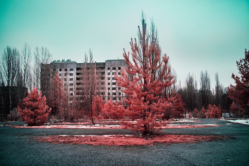 Natuur neemt over in Pripyat infrarood van Lars Beekman