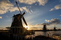 Windmill silhouettes at Zaanse Schans