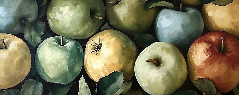 Green Apples Painting | Nature&#039;s Sweet Bounty by Eye catching paintings