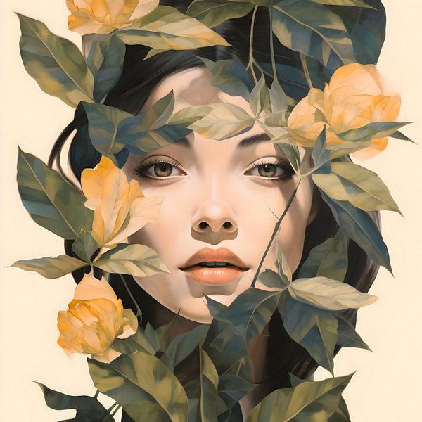 Hinter den Blättern von F. Parrish von FParrish Art Prints