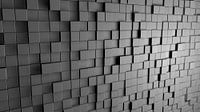 Abstracte muur van grijze kubussen in 3D-look