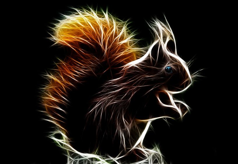 Glühendes Eichhörnchen von Bert Hooijer