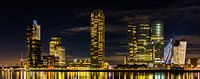 Kop van Zuid bij nacht panorama kleur