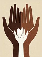 Minimalist Hands Wall Art - Impression de l'unité de la famille, de l'amour et de la solidarité